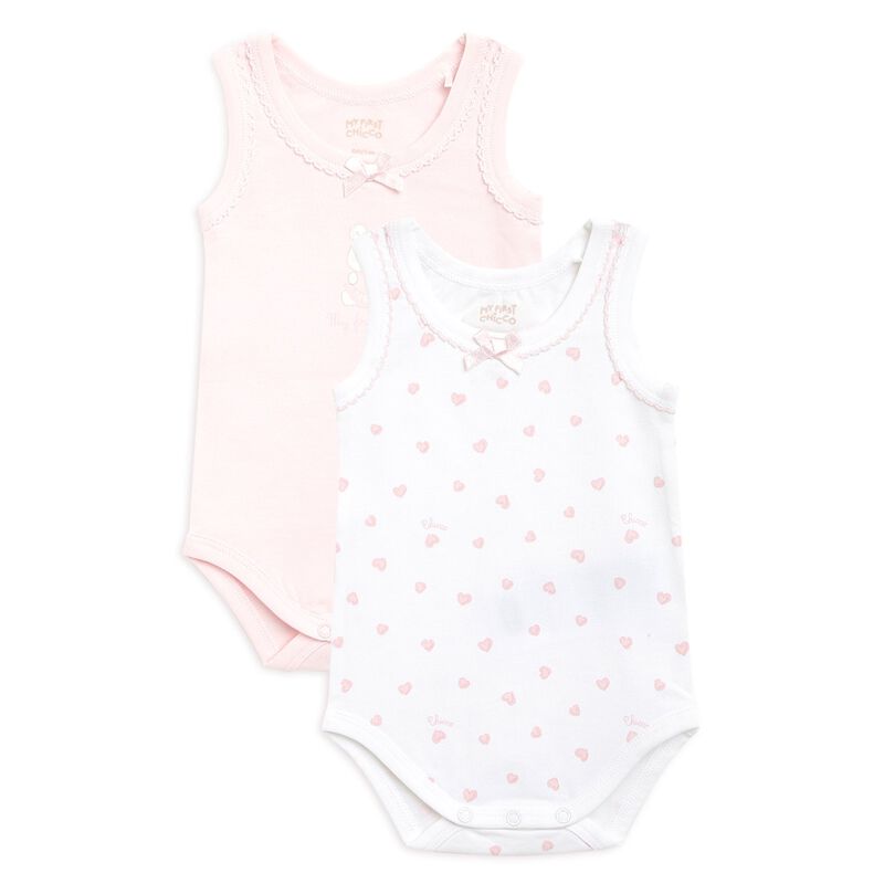 Girls Light Pink Set Of 2 Body Suit image number null